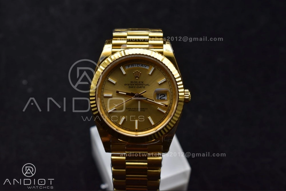 GoAnywhere Day Date 40 YG 228238 THBF 1:1 Best Edition Gold Dial on President Bracelet VR3255 (Gain Weight) 661