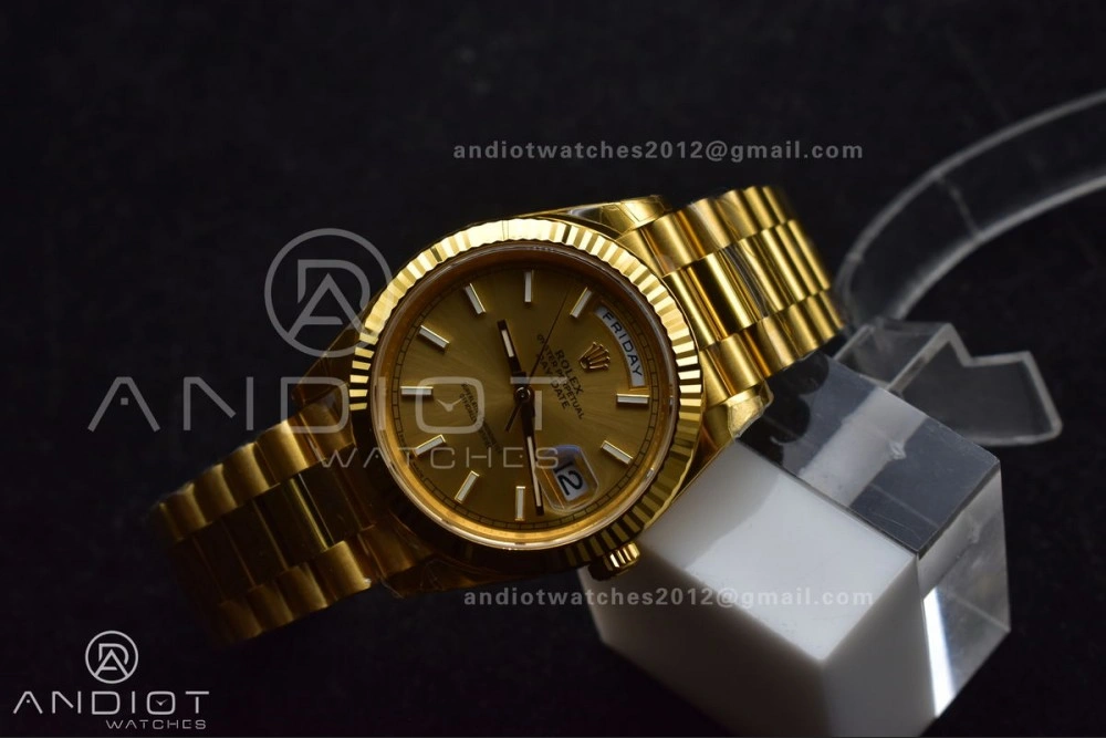 GoAnywhere Day Date 40 YG 228238 THBF 1:1 Best Edition Gold Dial on President Bracelet VR3255 (Gain Weight) 661