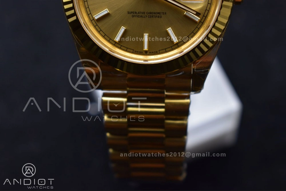 GoAnywhere Day Date 40 YG 228238 THBF 1:1 Best Edition Gold Dial on President Bracelet VR3255 (Gain Weight) 661