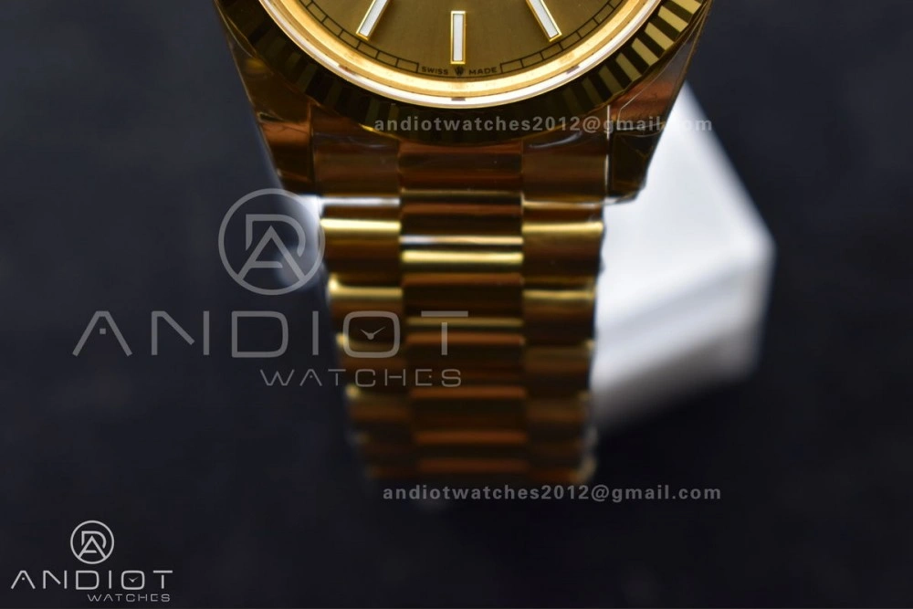 GoAnywhere Day Date 40 YG 228238 THBF 1:1 Best Edition Gold Dial on President Bracelet VR3255 (Gain Weight) 661