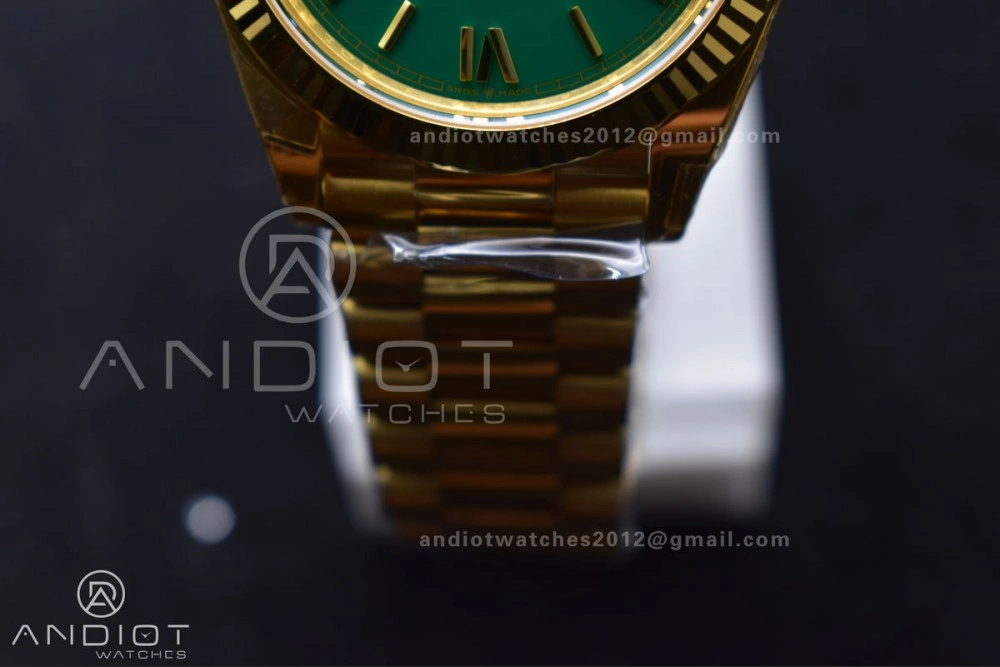 Bright Day Date 40 YG 228238 THBF 1:1 Best Edition Green Roman Dial on President Bracelet VR3255 (Gain Weight) 669