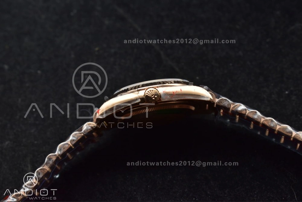 DayDate 36 RG QF Best Edition 904L Steel Brown Dial on RG President Bracelet vr3255 V5 (Gain Weight) BestValue 665