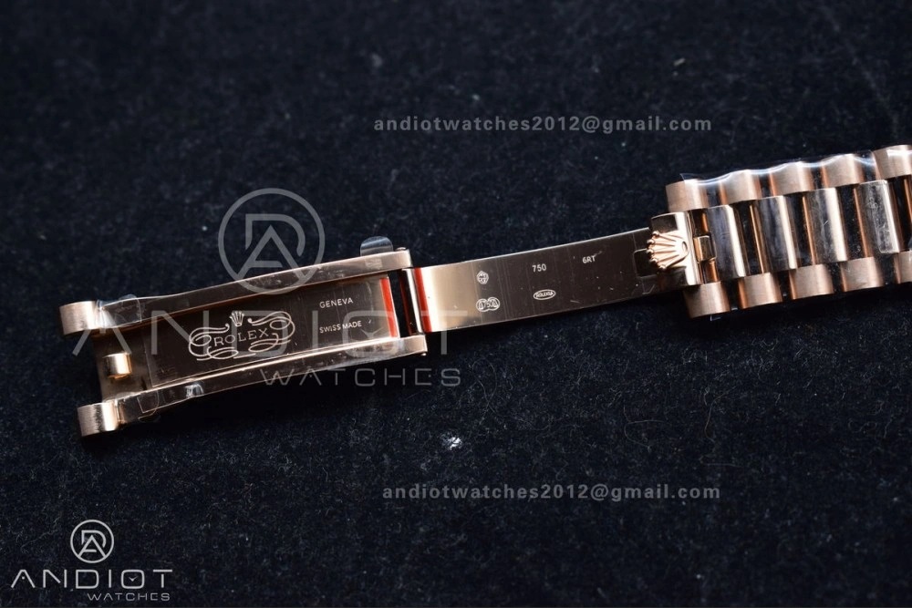 DayDate 36 RG QF Best Edition 904L Steel Grey Dial with Square Diamond on President Bracelet vr3255 V5 (Gain Weight) Timeless 671