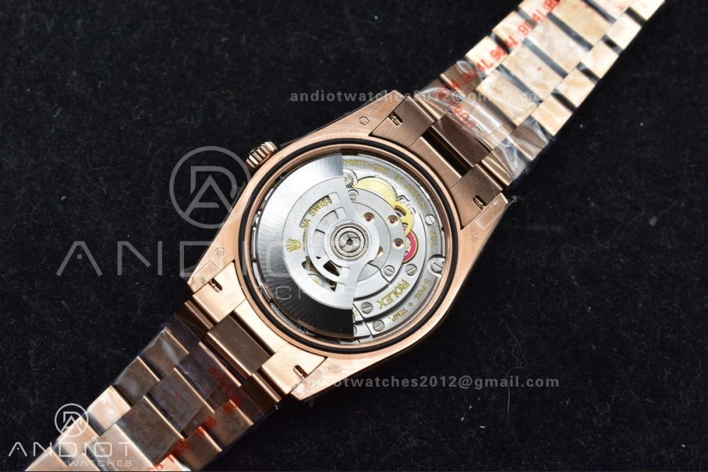 DayDate 36 RG QF Best Edition 904L Steel Grey Dial with Square Diamond on President Bracelet vr3255 V5 (Gain Weight) Timeless 671