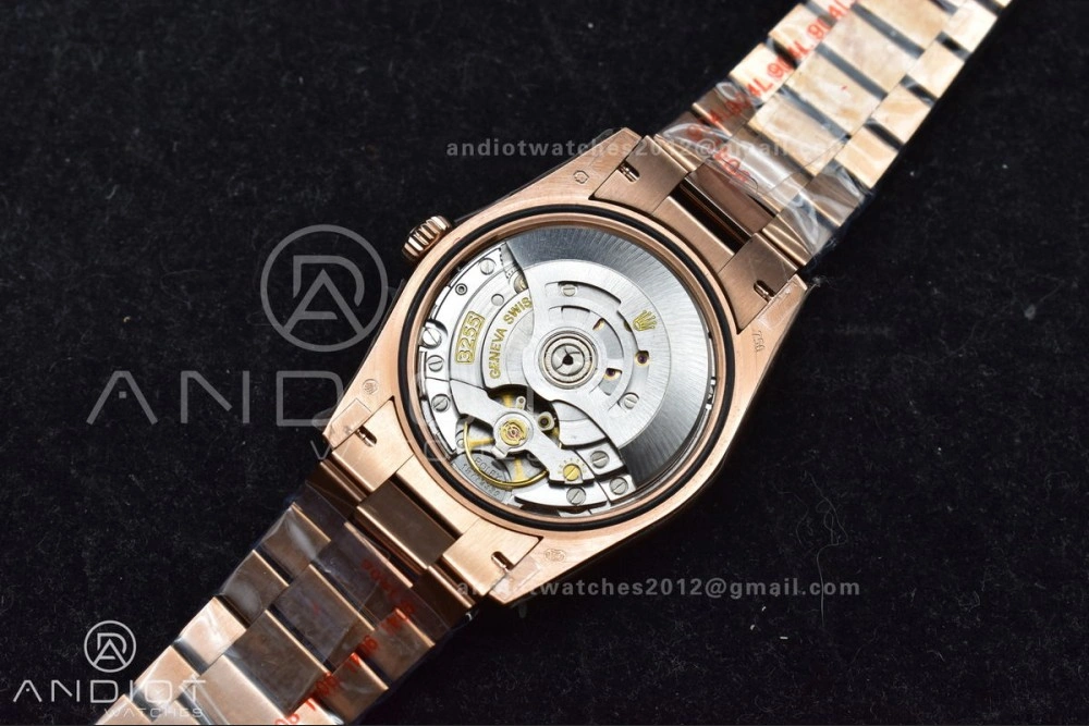 DayDate 36 RG QF Best Edition 904L Steel Grey Dial with Square Diamond on President Bracelet vr3255 V5 (Gain Weight) Timeless 671