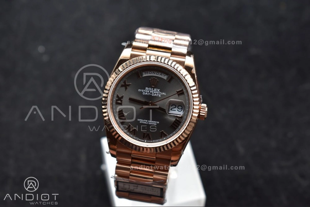 Breathable DayDate 36 RG QF Best Edition 904L Steel Grey Roman Dial on President Bracelet vr3255 V5 (Gain Weight) 673