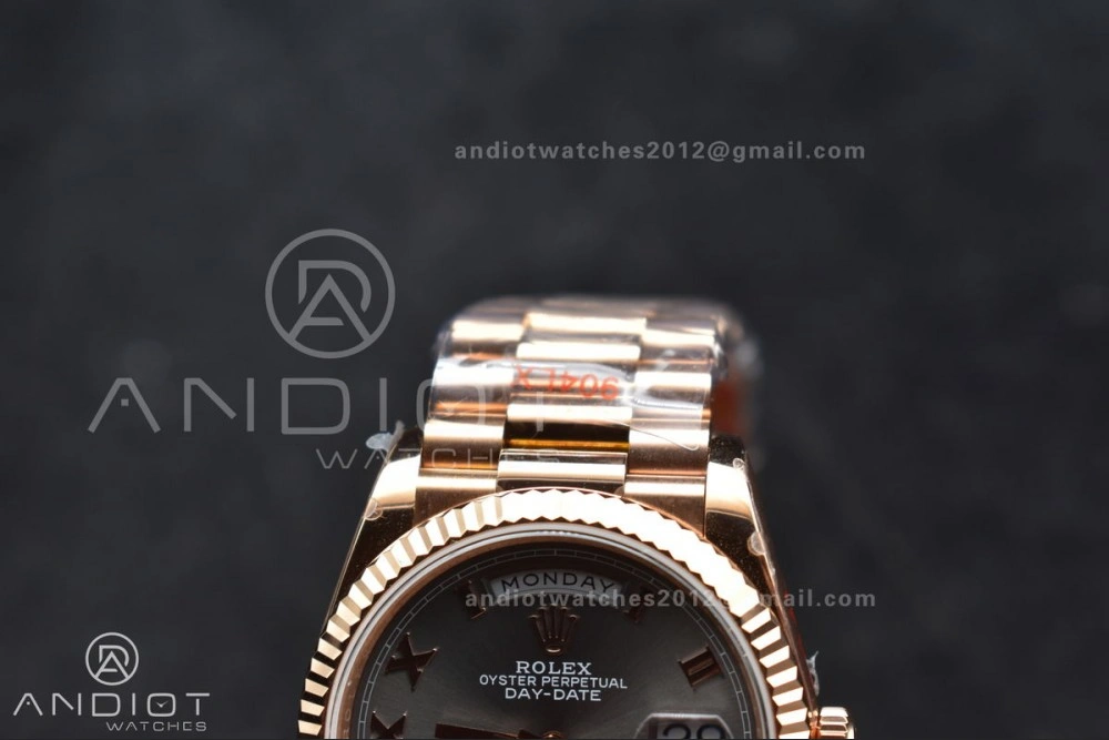 Breathable DayDate 36 RG QF Best Edition 904L Steel Grey Roman Dial on President Bracelet vr3255 V5 (Gain Weight) 673