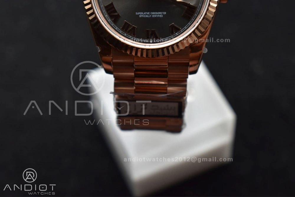Breathable DayDate 36 RG QF Best Edition 904L Steel Grey Roman Dial on President Bracelet vr3255 V5 (Gain Weight) 673