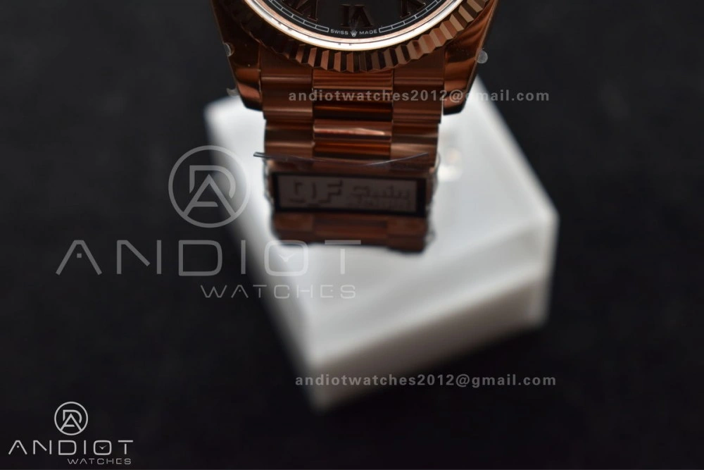 Breathable DayDate 36 RG QF Best Edition 904L Steel Grey Roman Dial on President Bracelet vr3255 V5 (Gain Weight) 673