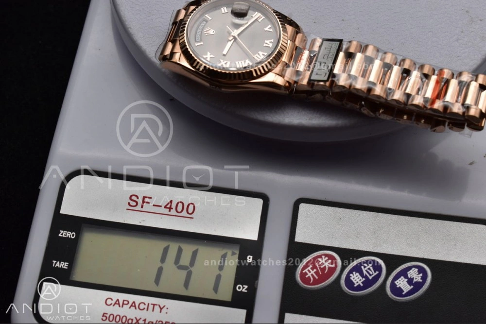 Breathable DayDate 36 RG QF Best Edition 904L Steel Grey Roman Dial on President Bracelet vr3255 V5 (Gain Weight) 673