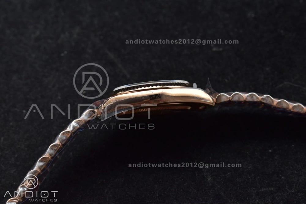 DayDate 36 RG QF Best Edition 904L Steel Silver Dial with Square Diamond on President Bracelet vr3255 V5 (Gain Weight) Sleek 675