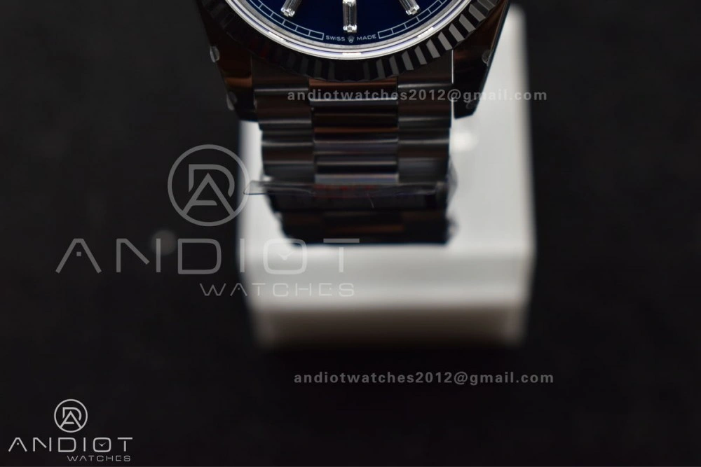 DayDate 36 SS QF Best Edition 904L Steel Blue Crystal Dial on President Bracelet vr3255 V5 (Gain Weight) TimelessDesign 676