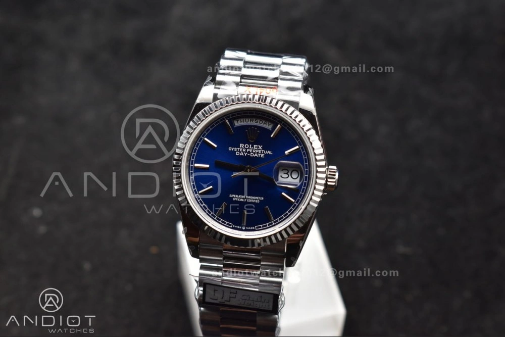 Packable DayDate 36 SS QF Best Edition 904L Steel Blue Dial on President Bracelet vr3255 V5 (Gain Weight) 672