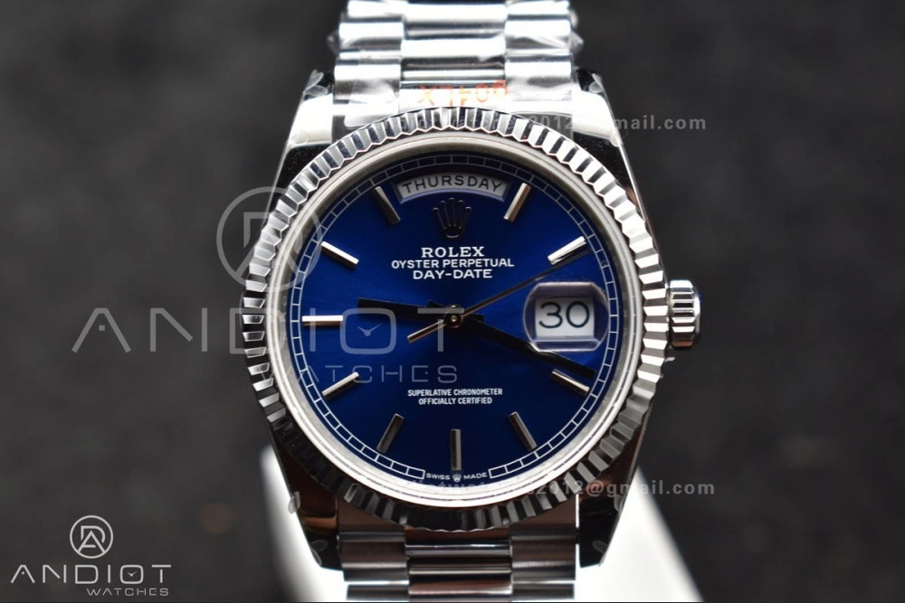 Packable DayDate 36 SS QF Best Edition 904L Steel Blue Dial on President Bracelet vr3255 V5 (Gain Weight) 672