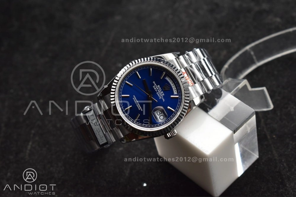 Packable DayDate 36 SS QF Best Edition 904L Steel Blue Dial on President Bracelet vr3255 V5 (Gain Weight) 672