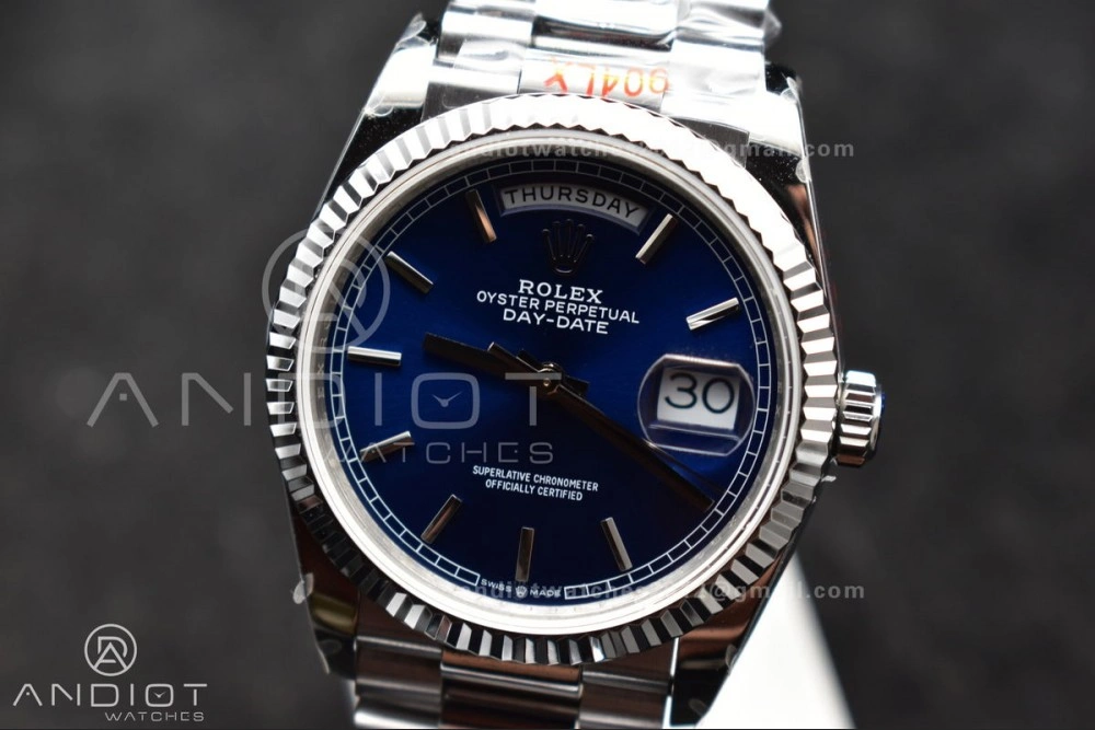 Packable DayDate 36 SS QF Best Edition 904L Steel Blue Dial on President Bracelet vr3255 V5 (Gain Weight) 672