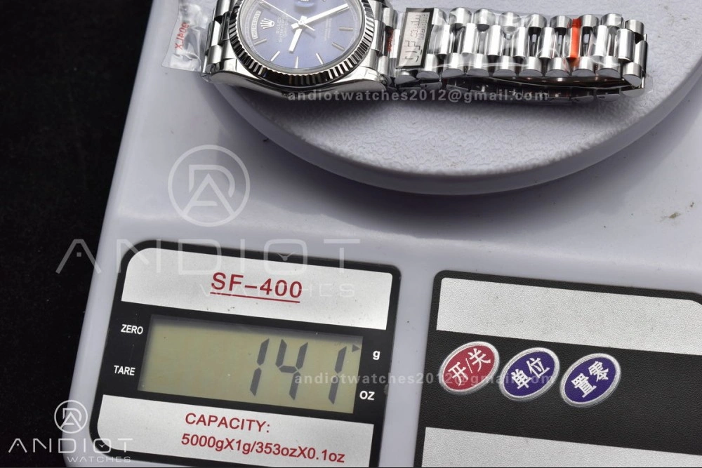 Packable DayDate 36 SS QF Best Edition 904L Steel Blue Dial on President Bracelet vr3255 V5 (Gain Weight) 672