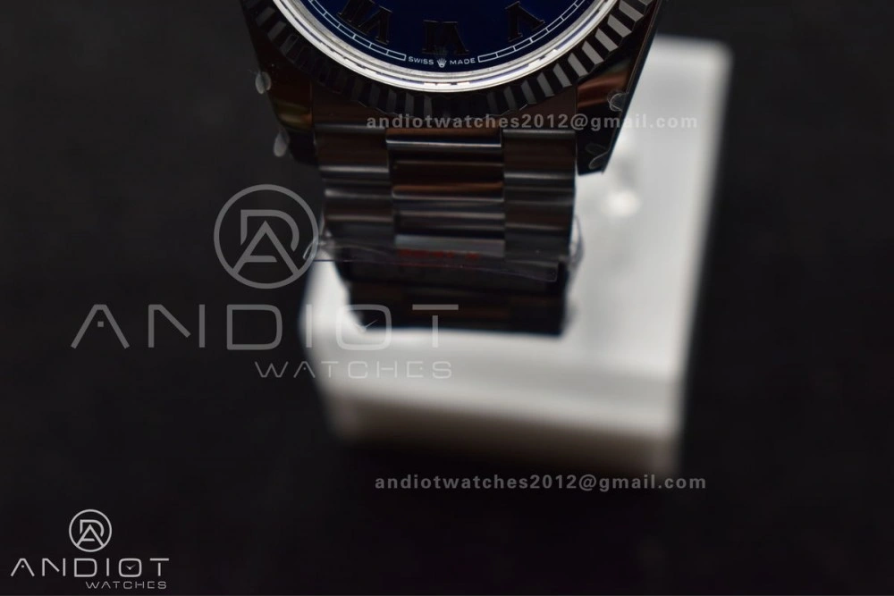 DayDate 36 SS QF Best Edition 904L Steel Blue Roman Dial on President Bracelet vr3255 V5 (Gain Weight) FreshLook 679