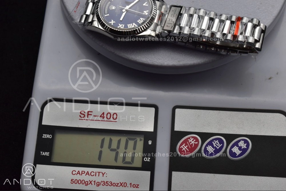DayDate 36 SS QF Best Edition 904L Steel Blue Roman Dial on President Bracelet vr3255 V5 (Gain Weight) FreshLook 679