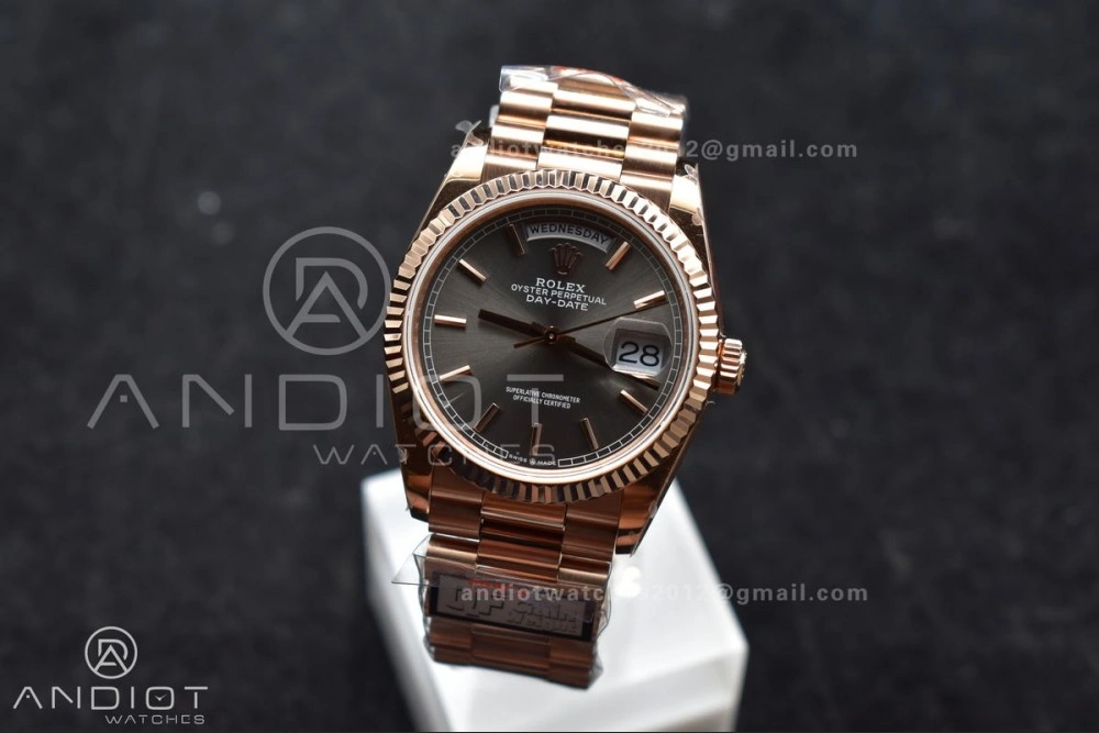 DayDate 36 SS QF Best Edition 904L Steel Grey Dial on President Bracelet vr3255 V5 (Gain Weight) Bright 681