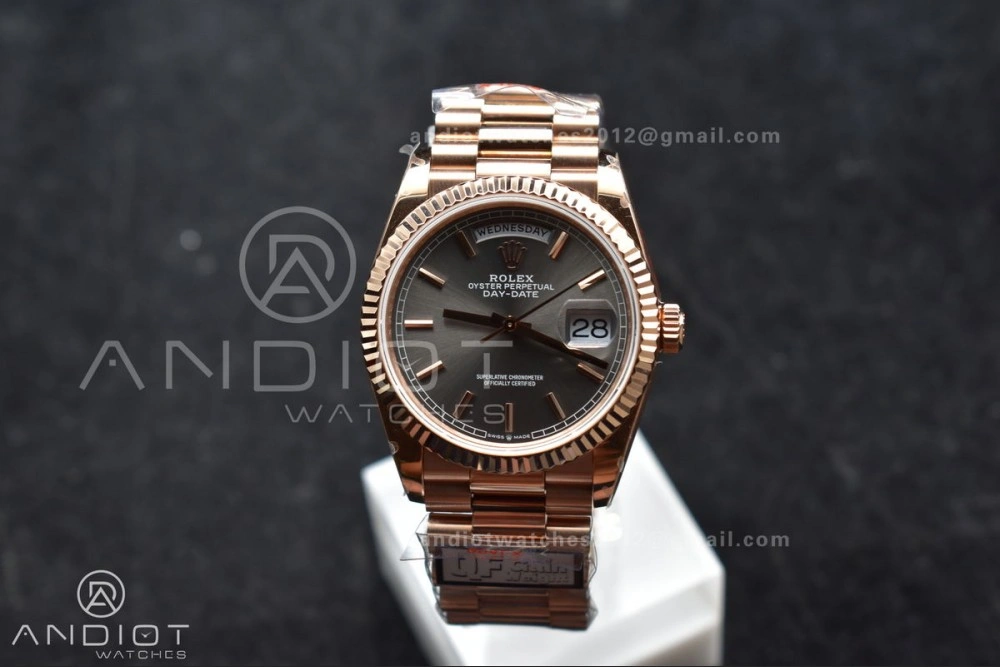 DayDate 36 SS QF Best Edition 904L Steel Grey Dial on President Bracelet vr3255 V5 (Gain Weight) Bright 681