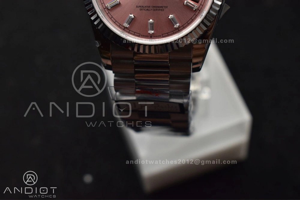 DayDate 36 SS QF Best Edition 904L Steel Pink Diamond Dial on President Bracelet vr3255 V5 (Gain Weight) TravelReady 687