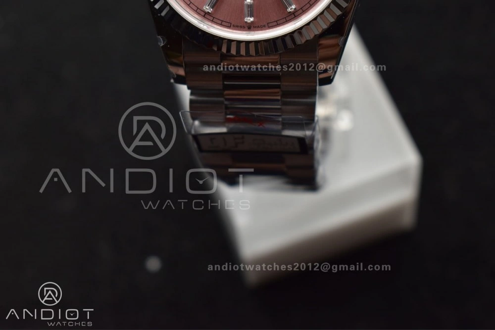 DayDate 36 SS QF Best Edition 904L Steel Pink Diamond Dial on President Bracelet vr3255 V5 (Gain Weight) TravelReady 687