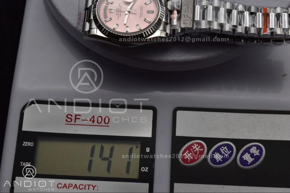 DayDate 36 SS QF Best Edition 904L Steel Pink Diamond Dial on President Bracelet vr3255 V5 (Gain Weight) TravelReady 687