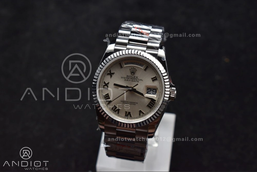 Sustainable DayDate 36 SS QF Best Edition 904L Steel White Dial Roman Stick on President Bracelet vr3255 V5 (Gain Weight) 688