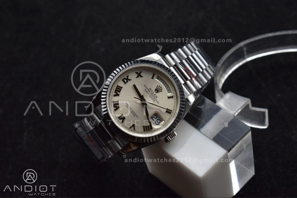 Sustainable DayDate 36 SS QF Best Edition 904L Steel White Dial Roman Stick on President Bracelet vr3255 V5 (Gain Weight) 688