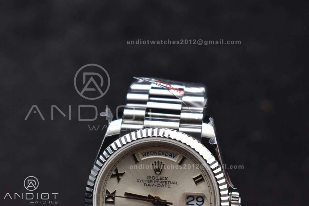 Sustainable DayDate 36 SS QF Best Edition 904L Steel White Dial Roman Stick on President Bracelet vr3255 V5 (Gain Weight) 688