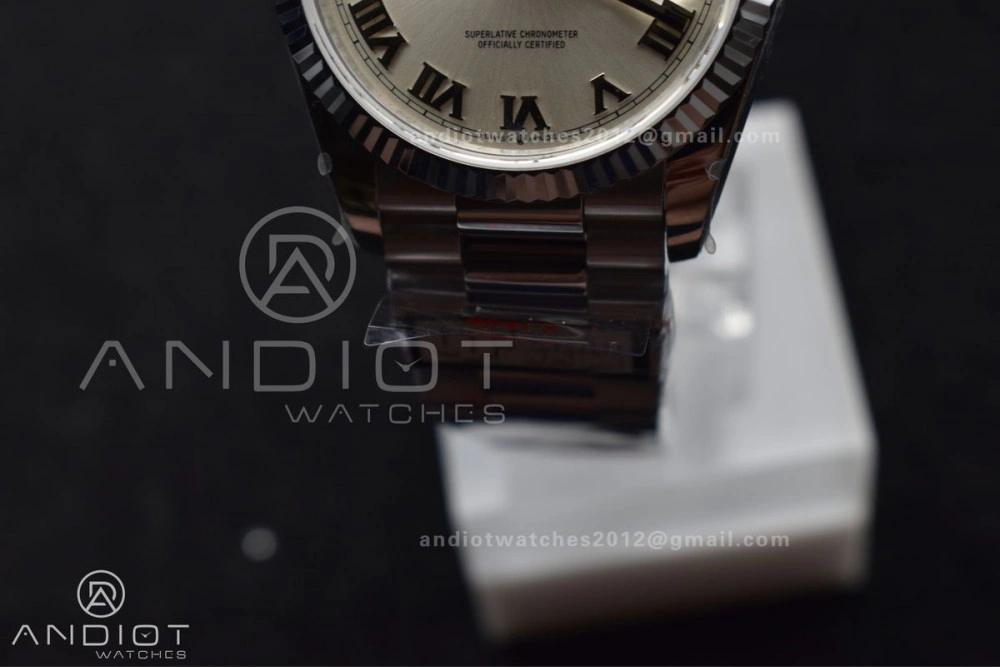 Sustainable DayDate 36 SS QF Best Edition 904L Steel White Dial Roman Stick on President Bracelet vr3255 V5 (Gain Weight) 688