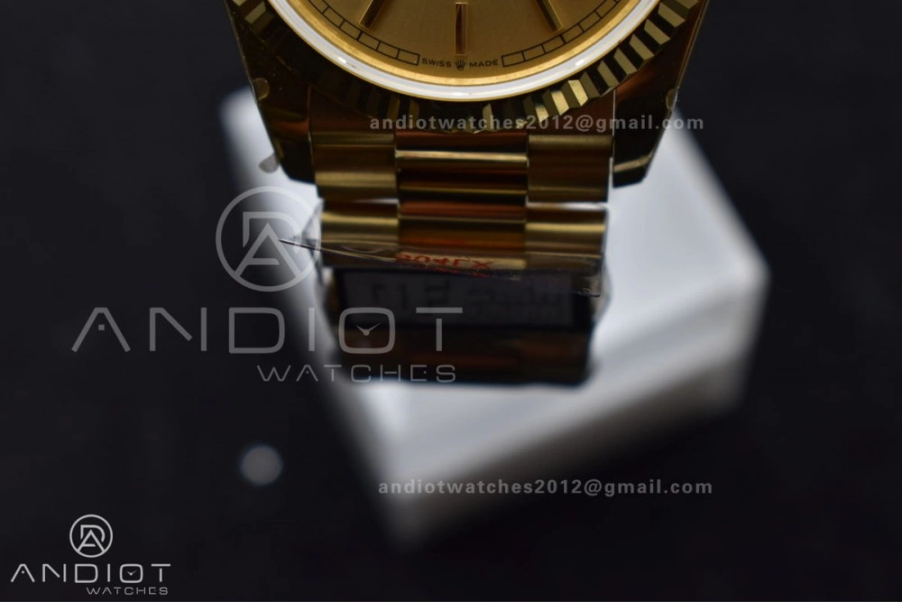 EasyCare DayDate 36 YG QF Best Edition 904L Steel Gold Dial on President Bracelet vr3255 V5 (Gain Weight) 696