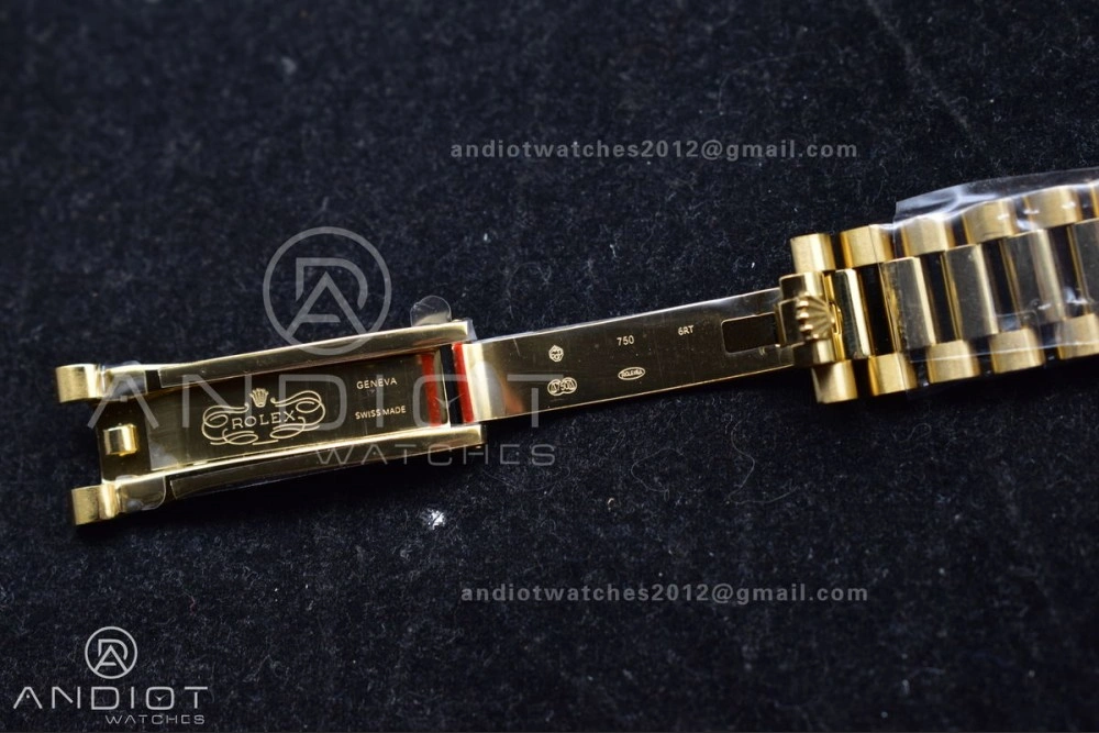DayDate 36 YG QF Best Edition 904L Steel Gold Dial with Roman Mark on President Bracelet vr3255 V5 (Gain Weight) OnTrend 691