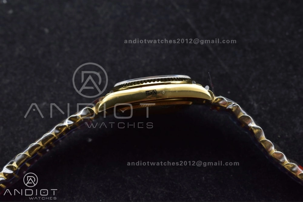 DayDate 36 YG QF Best Edition 904L Steel Gold Dial with Roman Mark on President Bracelet vr3255 V5 (Gain Weight) OnTrend 691