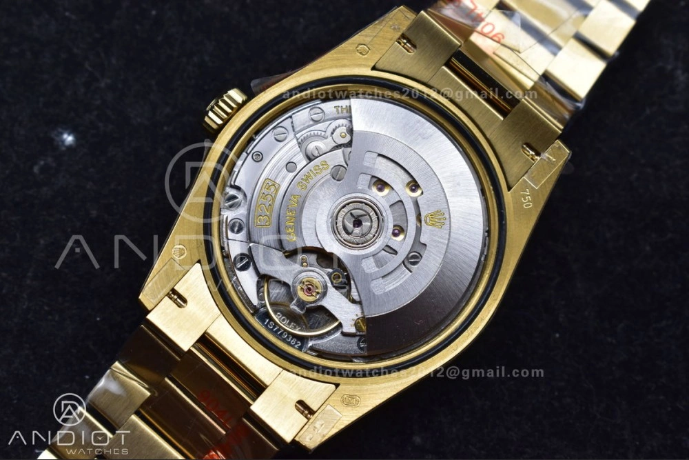 DayDate 36 YG QF Best Edition 904L Steel Gold Dial with Roman Mark on President Bracelet vr3255 V5 (Gain Weight) OnTrend 691