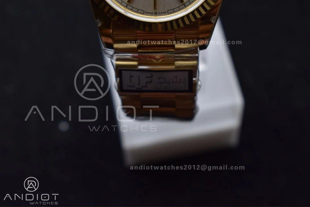 Original DayDate 36 YG QF Best Edition 904L Steel Silver Dial on President Bracelet vr3255 V5 (Gain Weight) 693