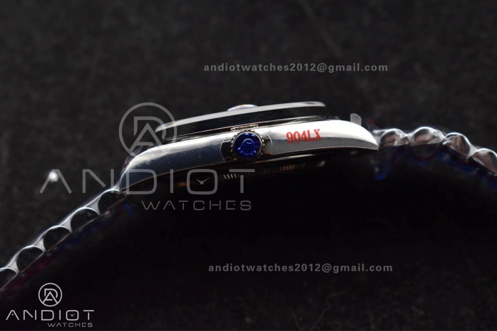 DayDate 40 GMF Tungsten Weighted 904L Steel Blue Dial Roman Markers On President Bracelet A3255 V Lightweight 703