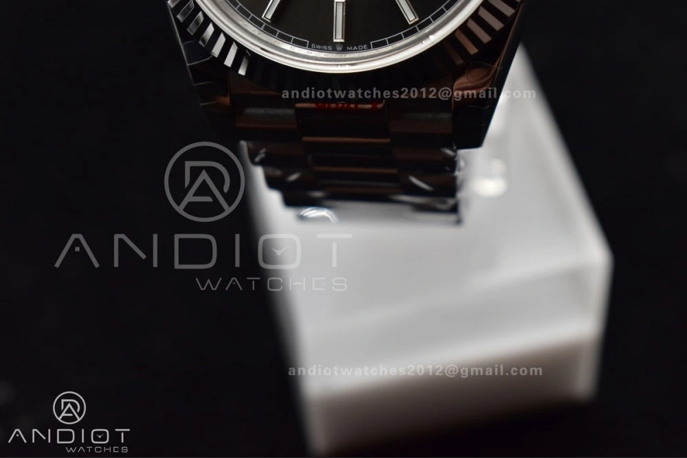 WrinkleFree DayDate 40 GMF Tungsten Weighted 904L Steel Grey Dial Stick Markers On President Bracelet A2836 V 704