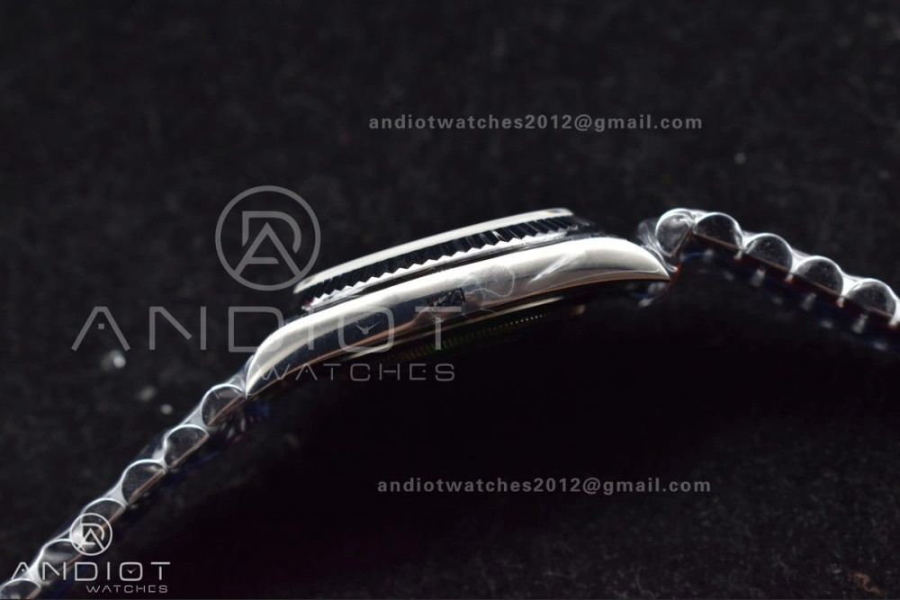 WrinkleFree DayDate 40 GMF Tungsten Weighted 904L Steel Grey Dial Stick Markers On President Bracelet A2836 V 704