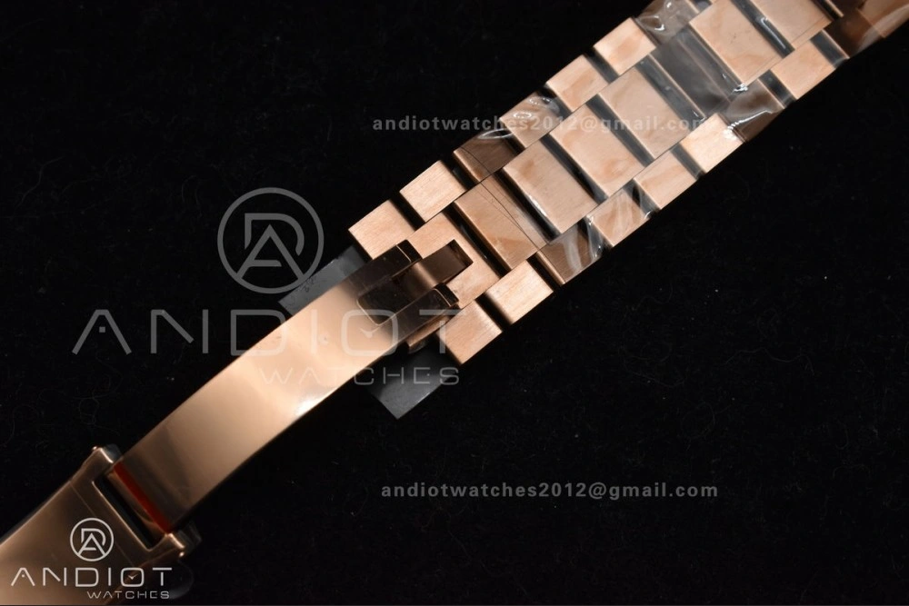 Practical DayDate 40 RG GMF 904L Steel Meteorite Dial Crystal Markers On President Bracelet A 706