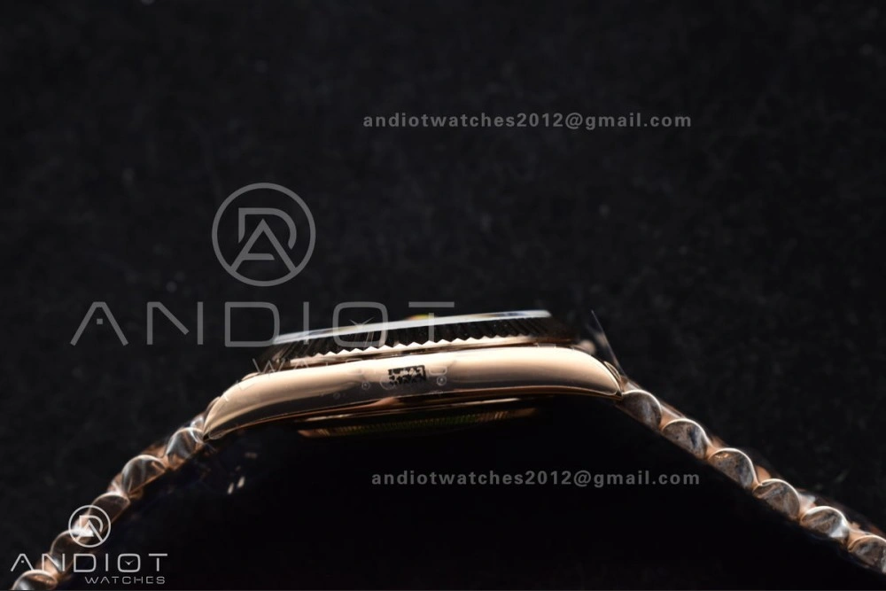 Practical DayDate 40 RG GMF 904L Steel Meteorite Dial Crystal Markers On President Bracelet A 706
