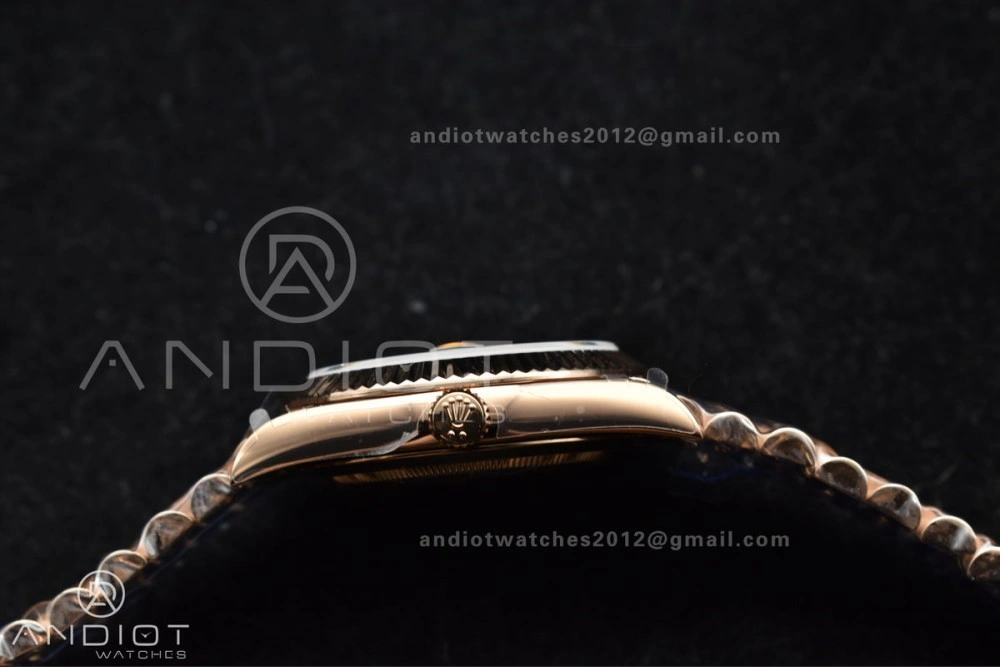 Practical DayDate 40 RG GMF 904L Steel Meteorite Dial Crystal Markers On President Bracelet A 706