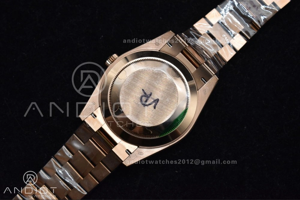 Practical DayDate 40 RG GMF 904L Steel Meteorite Dial Crystal Markers On President Bracelet A 706
