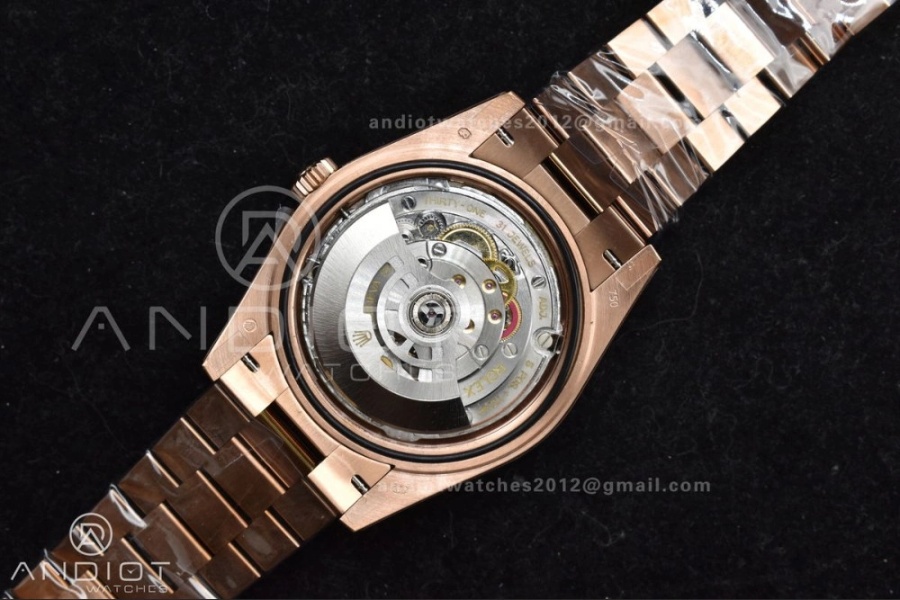 Practical DayDate 40 RG GMF 904L Steel Meteorite Dial Crystal Markers On President Bracelet A 706