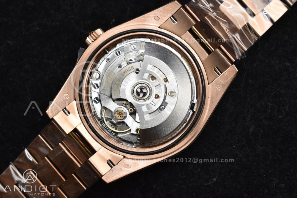 Practical DayDate 40 RG GMF 904L Steel Meteorite Dial Crystal Markers On President Bracelet A 706