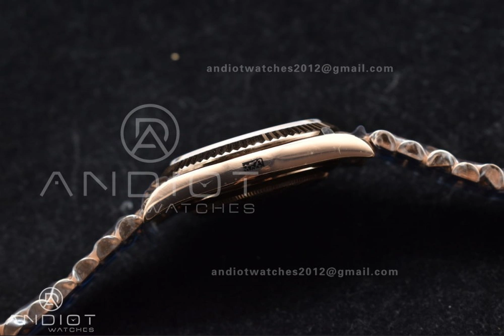 Lightweight DayDate 40 RG GMF Plated 904L Steel RG Dial Crystal Markers On President Bracelet A2836 V 705