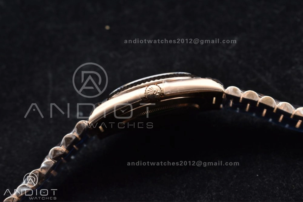 Lightweight DayDate 40 RG GMF Plated 904L Steel RG Dial Crystal Markers On President Bracelet A2836 V 705
