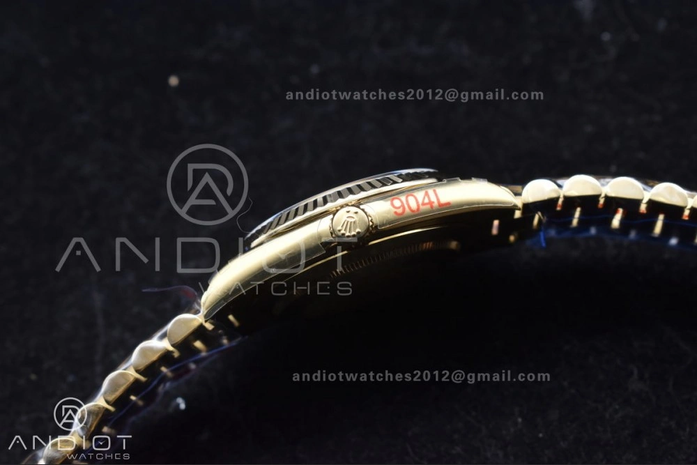 Lightweight DayDate 40 RG GMF Tungsten Weighted 904L Steel Black Dial with Crystal Markers On President Bracelet A2836 V 701