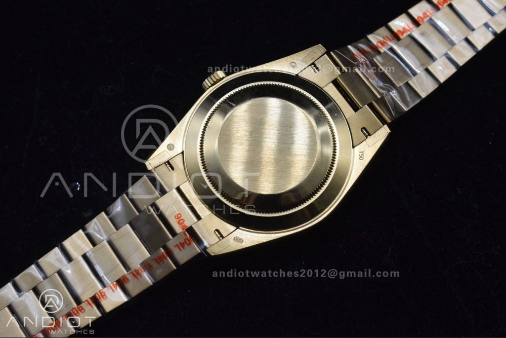 Lightweight DayDate 40 RG GMF Tungsten Weighted 904L Steel Black Dial with Crystal Markers On President Bracelet A2836 V 701